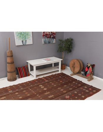 Embroidered Vintage Kilim Rug - 5`4