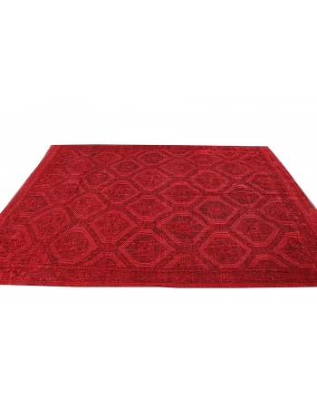 Red Vintage Overdyed Kilim Rug - 5`11