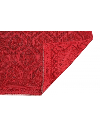 Red Vintage Overdyed Kilim Rug - 5`11