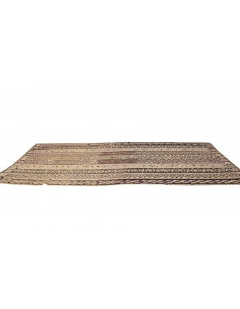 Unique Vintage Wool Kars Kilim Rug - 5`1