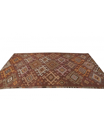 Embroidered Vintage Kars Kilim Rug - 5`8