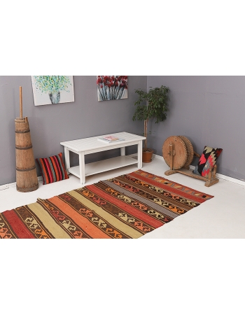 Vintage Decorative Turkish Kilim rug - 4`5