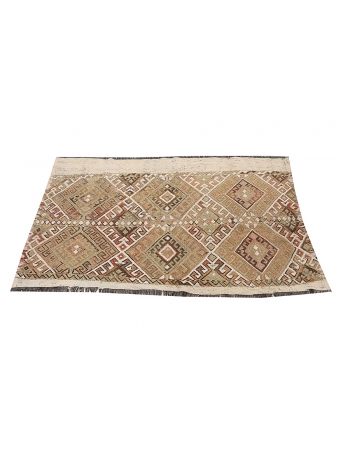 Vintage Emroidered Small Kilim Rug - 2`10