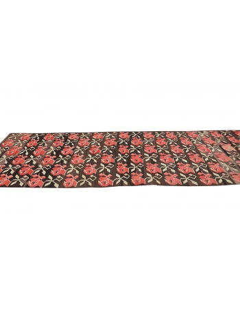 Floral Vintage Turkish Kars Kilim Rug - 3`7