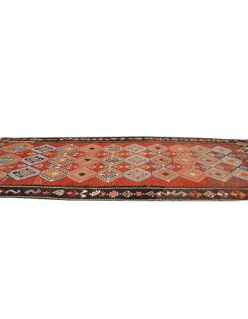 Oversized Vintage Turkish Kars Kilim Rug - 5`10