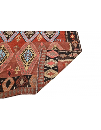 Oversized Vintage Turkish Kars Kilim Rug - 5`10