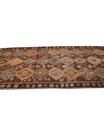 Vintage Wool Turkish Kars Kilim Rug - 5`8