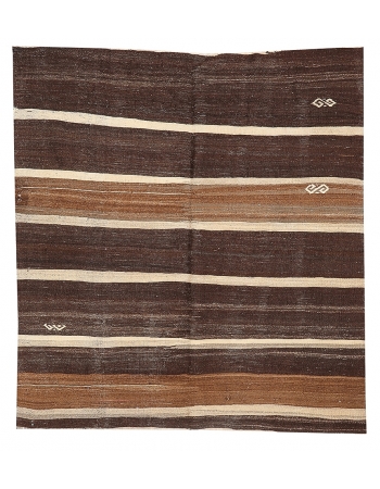 Brown Vintage Goat Hair Kilim Rug - 5`8