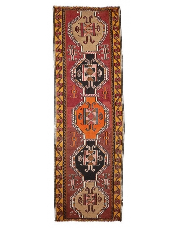Decorative Vintage Kars Kilim Rug - 5`1" x 16`9"