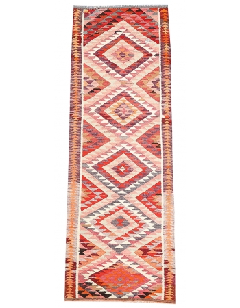 Decorative Vintage Kilim Runner - 3`4" x 10`0"