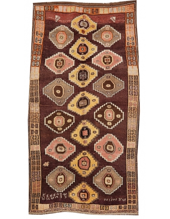 Large Vintage Turkish Kars Rug - 6`11" x 12`10"