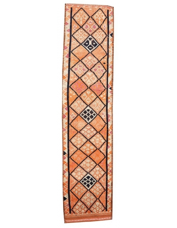 Orange Vintage Decorative Runner - 2`11" x 11`8"