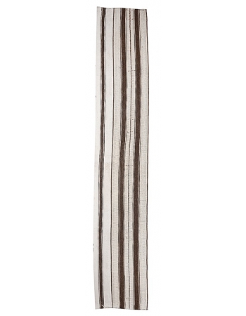 Striped Modern Vintage Kilim Runner - 3`1" x 15`8"