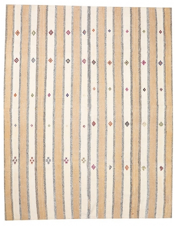 Striped Vintage Turkish Kilim Rug - 6`8