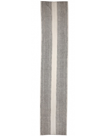 Unique Gray & White Kilim Runner  - 3`7" x 17`3"