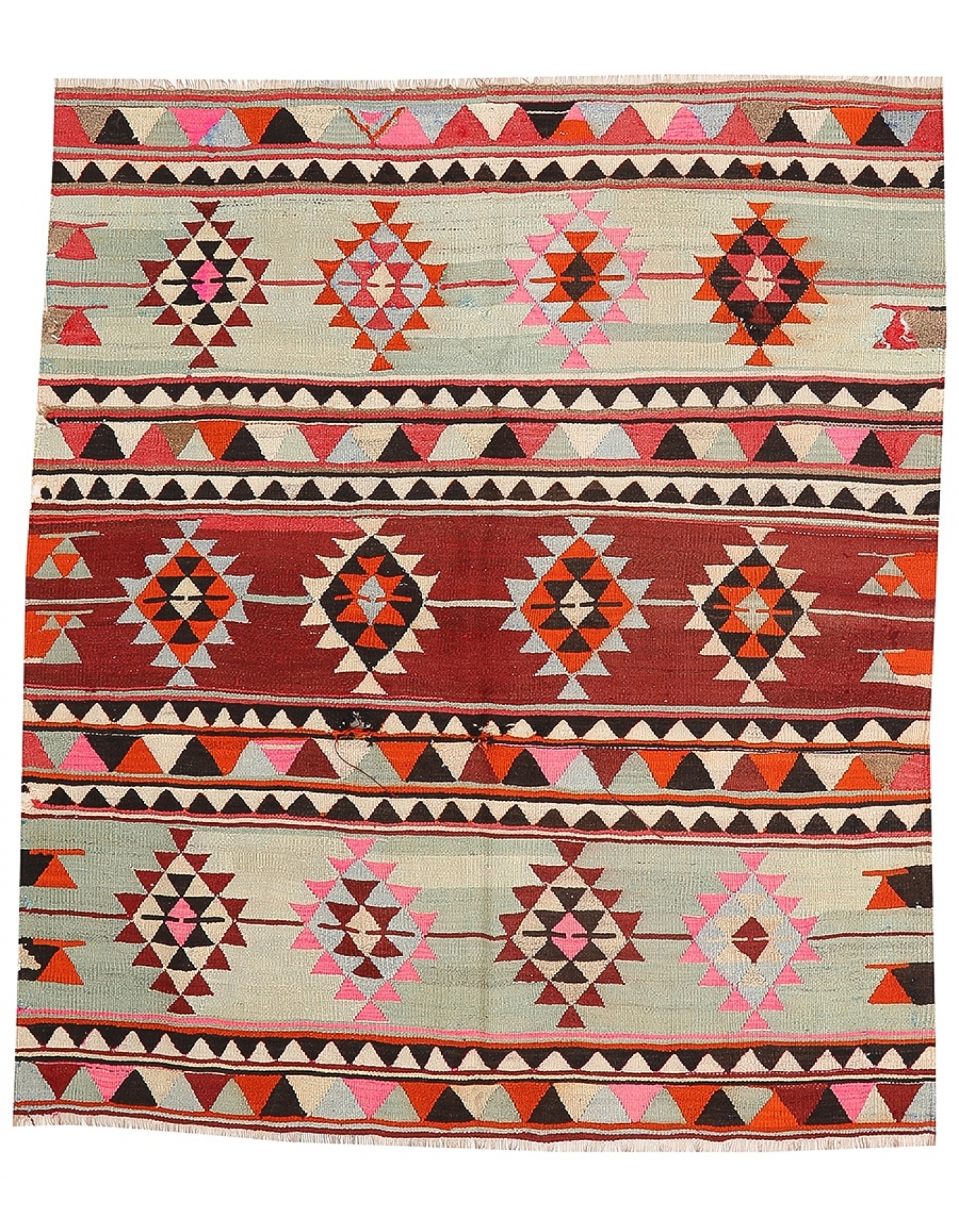 Vintage Decorative Turkish Kilim Rug