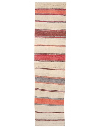 Vintage Striped Kilim Runner Rug - 2`9" x 10`11"