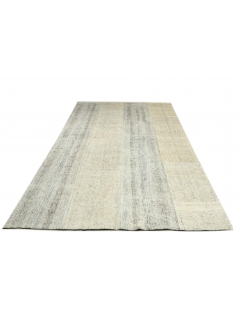 Large Vintage Gray Modern Kilim Rug - 9`10