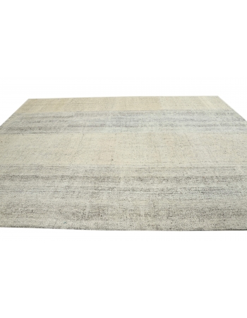 Large Vintage Gray Modern Kilim Rug - 9`10