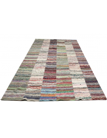 Large Vintage Turkish Rag Rug - 10`0