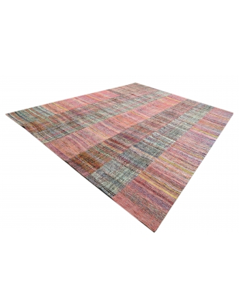 Oversized Vintage Turkish Rag Rug - 11`11