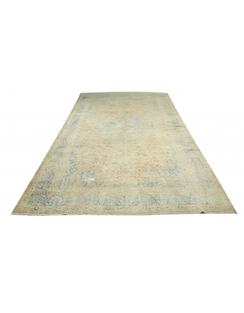 Oversized Washed Out Vintage Tabriz Rug - 10`3