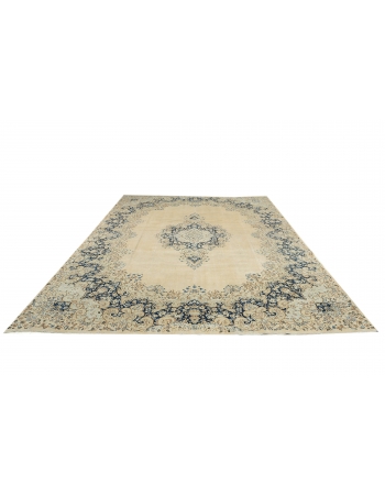 Large Washed Vintage Tabriz Rug - 9`5