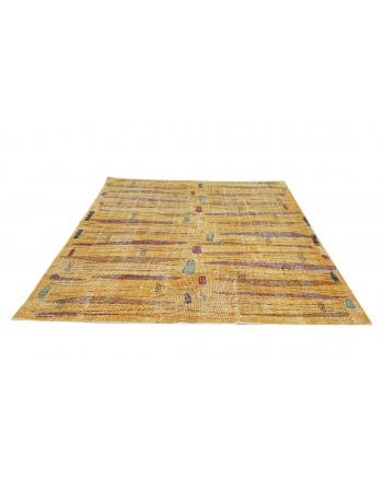 Yellow Vintage Art Deco Rug - 6`11