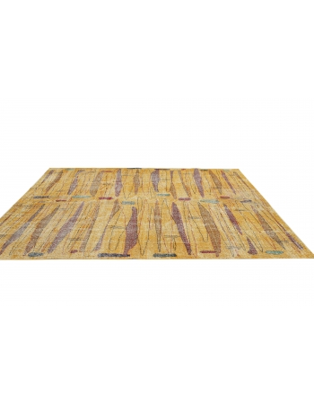 Yellow Vintage Art Deco Rug - 6`11