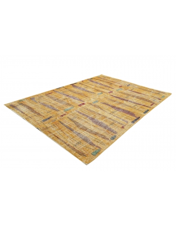 Yellow Vintage Art Deco Rug - 6`11