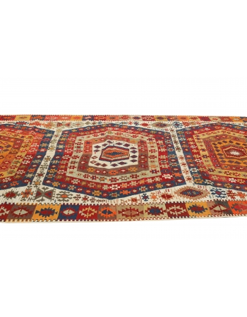 Antique Turkish Aydın Kilim Rug - 5`5