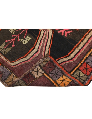 Vintage Turkish Kars Kilim Rug - 5`5