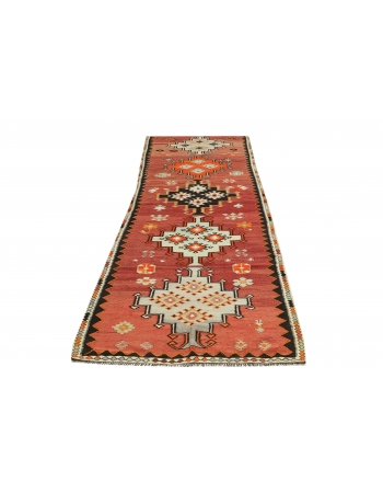 Vintage Decorative Turkish Kilim Runner - 3`5