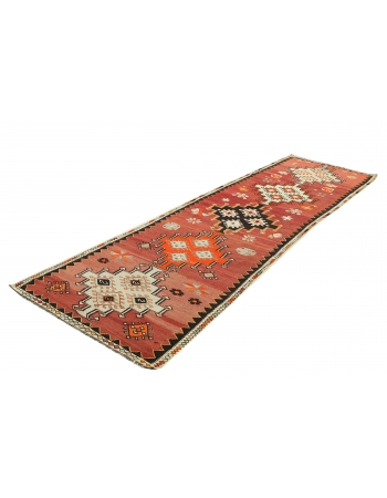 Vintage Decorative Turkish Kilim Runner - 3`5