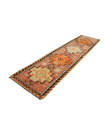 Vintage Decorative Turkish Kilim Runner - 2`11