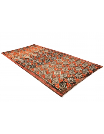 Decorative Vintage Turkish Kars Kilim Rug - 5`8