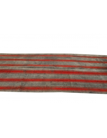 Gray & Red Striped Vintage Kilim Rug - 4`3