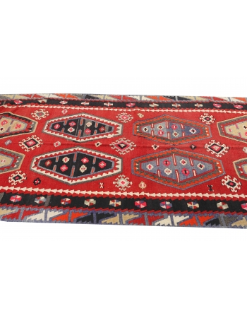 Vintage Turkish Wool Kilim Rug - 4`7