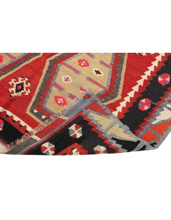 Vintage Turkish Wool Kilim Rug - 4`7