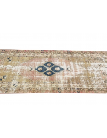 Distressed Vintage Turkish Runner Rug - 3`0