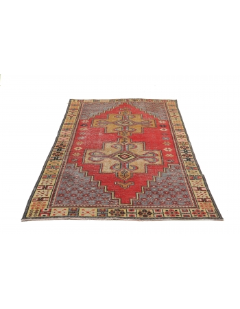 Vintage Decorative Turkish Konya Rug - 4`6