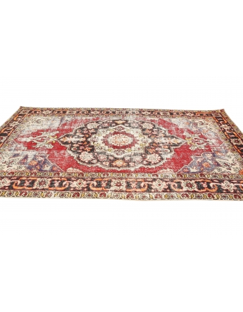 Distressed Vintage Turkish Konya Rug - 6`0