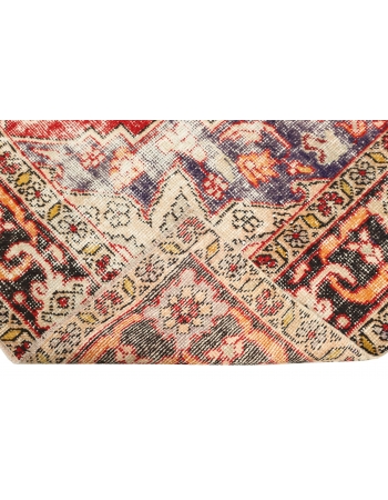 Distressed Vintage Turkish Konya Rug - 6`0