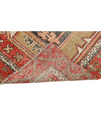 Vintage Distressed Turkish Anatolian Runner Rug - 3`3