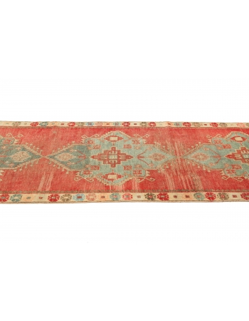 Vintage Decorative Turkish Runner Rug - 3`10