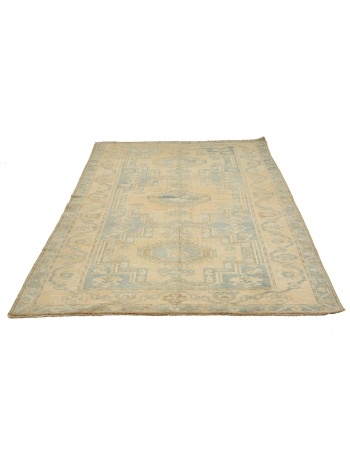 Vintage Washed Out Wool Rug - 4`10