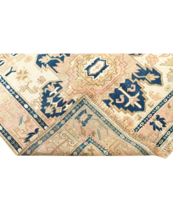 Washed Out Vintage Caucasian Rug - 4`2