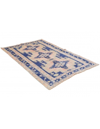 Decorative Vintage Caucasian Wool Rug - 5`0