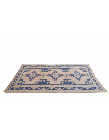 Decorative Vintage Caucasian Wool Rug - 5`0