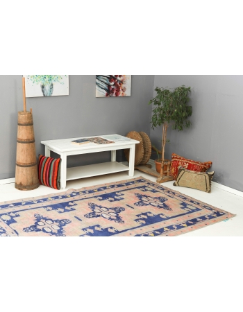 Decorative Vintage Caucasian Wool Rug - 5`0